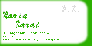 maria karai business card